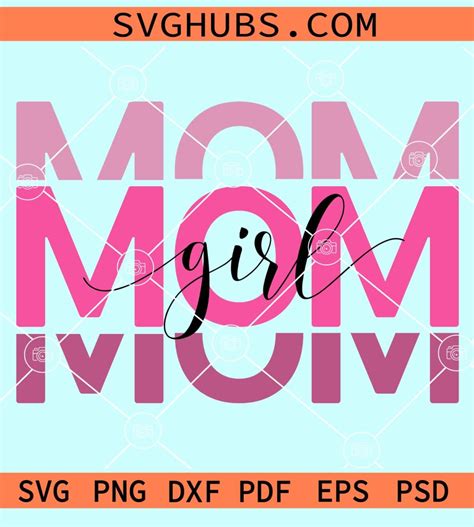 Mom Girl Mirrored Svg Retro Svg Girl Mama Svg Girl Mom Svg Girl Mom Shirt Svg Mom Svg Svg