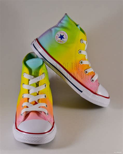 Custom Dyed Pastel Rainbow Converse All Star High Top Shoes Etsy