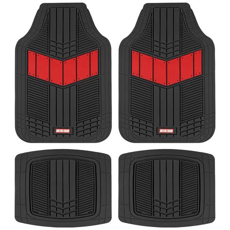 Motor Trend Red Dualflex Two Tone Rubber Car Floor Mats For Automotive