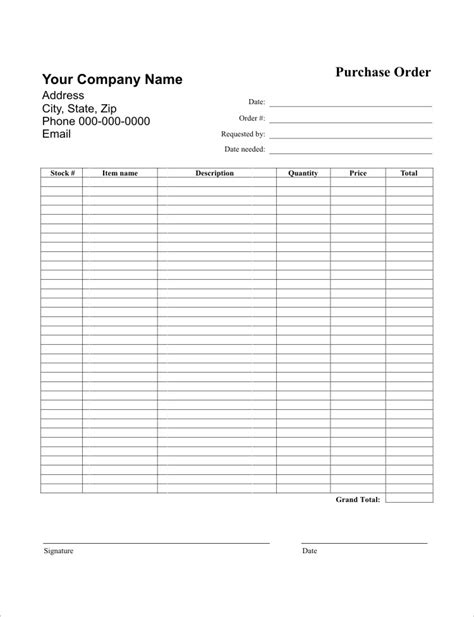 Purchase Order Log Template