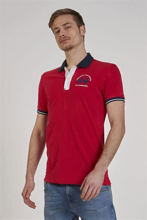 Mens Short Sleeved Slim Fit Stretch Cotton Polo Shirt Formula One La Martina Shop Online