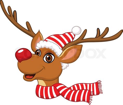 Cute Christmas Reindeer Rudolf Stock Vector Colourbox