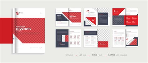 Premium Vector Company Profile Brochure Template Layout Red Color