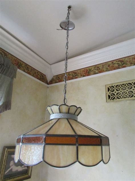 Vintage Stained Glass Light Hanging Stain Glass Lamp Tiffany Style