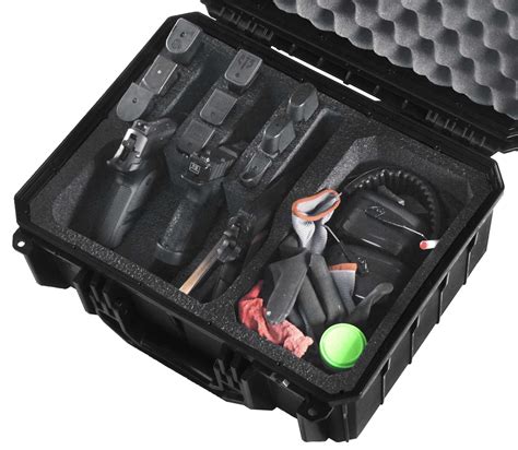 Case Club Waterproof 3 Pistol Case With Accessory Pocket And Silica Gel