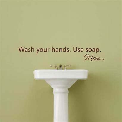 Wall Vinyl Bathroom Hands Wash Decal Quotes