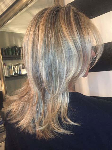 Blonde Highlights Layered Hair Amazing Lob Textured Haircut With