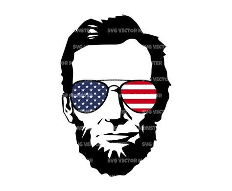 Abraham Lincoln Svg American Flag Sunglasses Svg 4th Of July Etsy