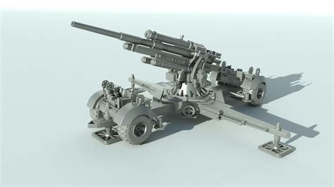 Flak 88mm Anti Aircraft For Print 3d Model 3d Printable Cgtrader
