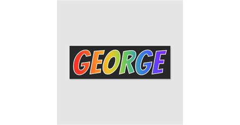 First Name George Fun Rainbow Colouring Name Tag Zazzle