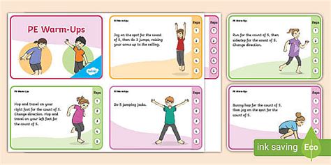 Pe Warm Ups Activity Cards Primary Resources Twinkl