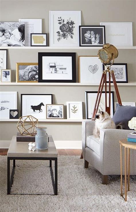 Awesome Wall Gallery Ideas Gallery Shelves Decor Trendy Living Rooms