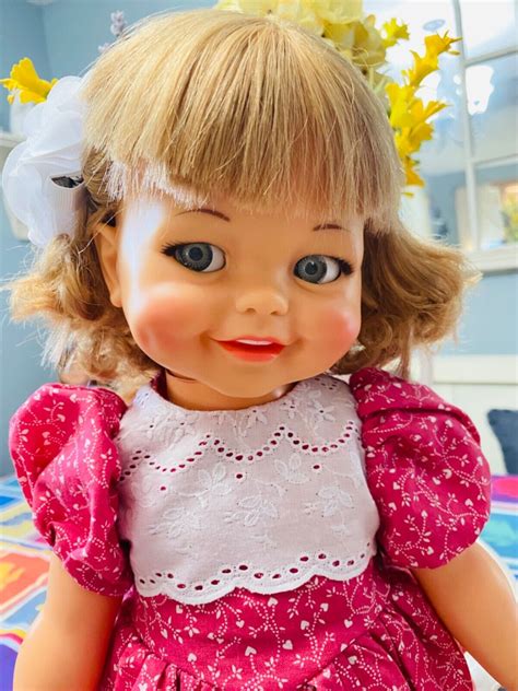 Vintage Used 1966 Ideal Giggles Doll 18 Flirty Blue Eyes Not Giggling