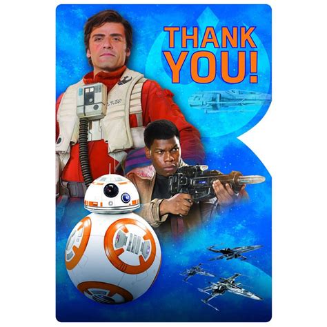 Star wars party printable invitation with free thank you card han solo this listing contains a us letter 85 x 11 inches size pdf file with two 7x5 in. Star wars Episode 7 Post Card Thank You Cards | BIG W