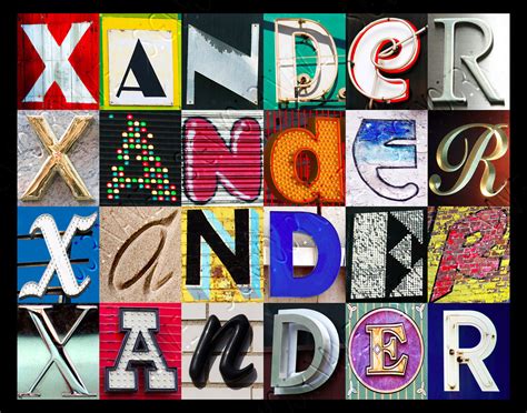 Xander Name Poster Featuring Photos Of Actual Sign Letters Ebay