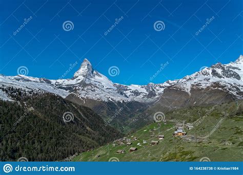 Panorama Of East And North Faces Of The Matterhorn In Zermatt