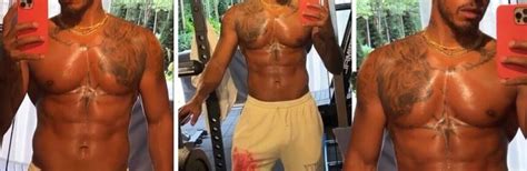 Lewis Hamilton Shows Off Ripped Body And Sculpted Abs In Gym Clip Progress Takes Time Hot