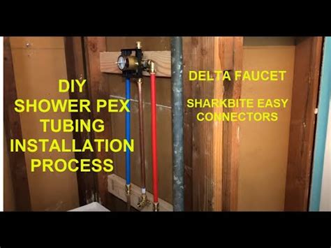How To Install A Shower Valve Using Pex Tubing Plumbing Sharkbite Connectors Easy Delta