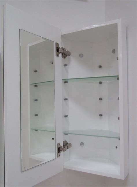 Elegant Slim Corner Bathroom Mirror Cabinet 65x30 With Mirror Inside