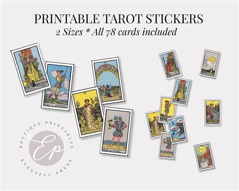 Printable Tarot Card Stickers 2 Sizes Included Great For Etsy Australia