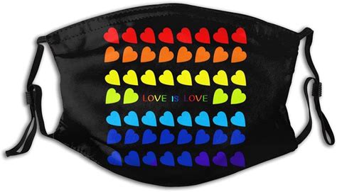 Colorful Heart Rainbow Face Mask Washable Reusable Adjustable Adults