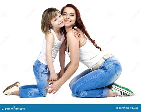 Happy Laughing Mother And Her Son Stock Photo Image Of Happy