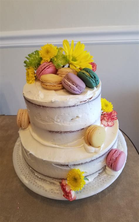 Naked Cake I Made For My MILs Rd Birthday Vanilla Cake Plain Vanilla Fresh Flowers