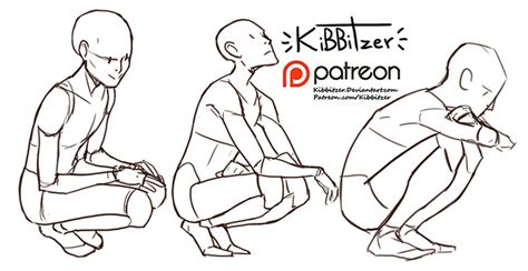 Squatting Reference Sheet Preview Kibbitzer On Patreon Figure Drawing Reference Drawing