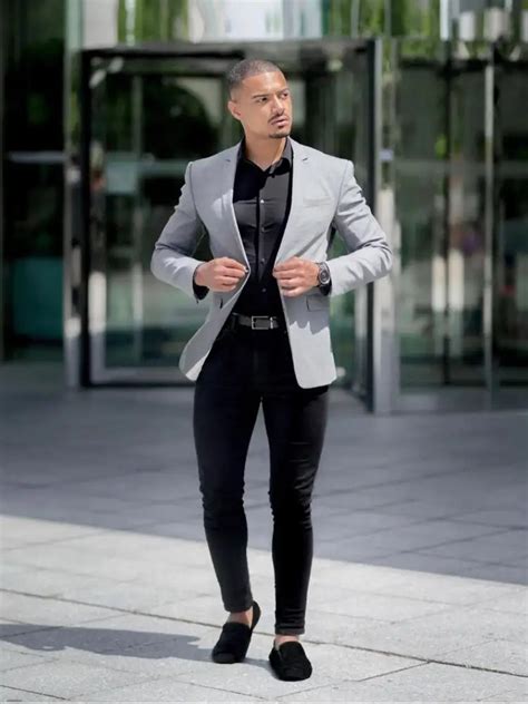Classy Grey Blazer Outfit Ideas For Men Grey Blazer Combination