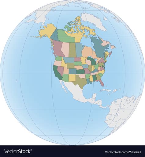 North America Map With Usa And Canada Royalty Free Vector