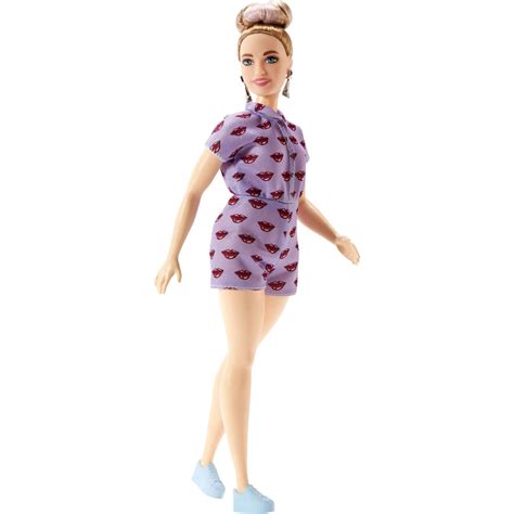 Barbie Fashionistas Doll Curvy Body Type Wearing Lavender Kiss Romper