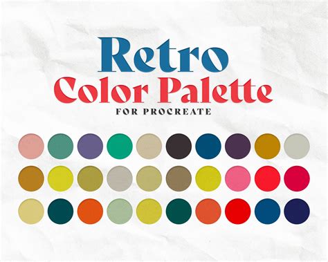 Retro Color Palette Vintage Color Palette Procreate Palette