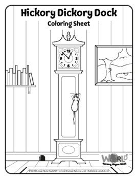 View Hickory Dickory Dock Coloring Page Png
