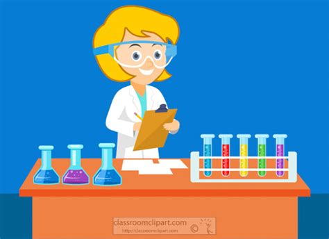 Science Clipart Clipart Of Girl Taking Notes In Laboratory Science