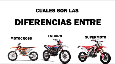 DIFERENCIAS ENTRE UNA MOTO SUPERMOTO MOTOCROSS Y UNA ENDURO YouTube