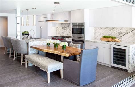 kitchen island with built in dining table image to u