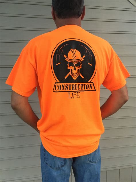 T Shirt Safety Orange Construction Life