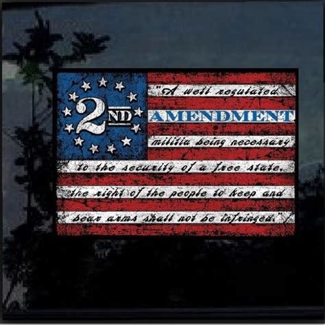 2nd Amendment Flag Full Color Decal Sticker Custom Made In The Usa Fast Shipping