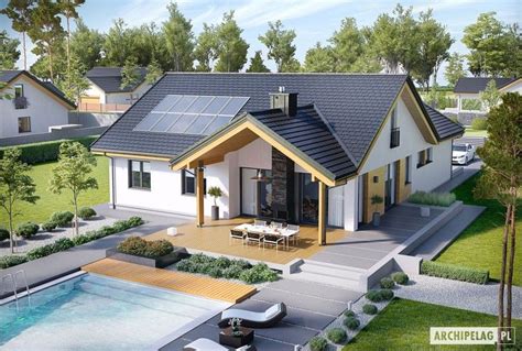 Projekt Domu Simon G2 Widok Z Góry Home Designs Exterior Solar House