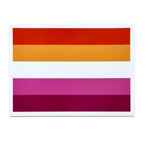 Lesbian Flag 5 Colour Sunset Rectangle Vinyl Waterproof Sticker