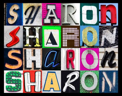sharon name poster featuring photos of actual sign letters ebay