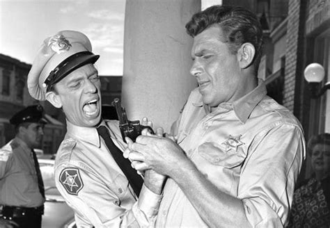 Actors Don Knotts Left And Andy Griffith During An Episode Of The