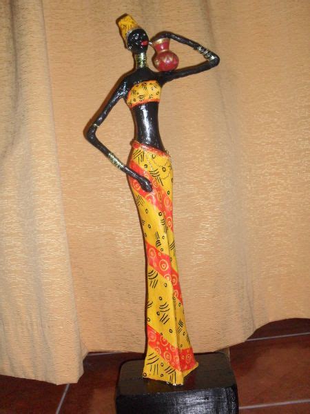 Muneca De Papel Mache Bonecas Africanas Artesanato Com Cabaças