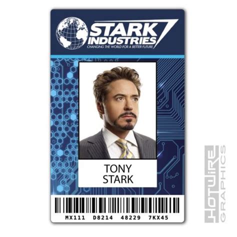 Plastic Id Card Tv And Film Prop Tony Stark Iron Man Stark Industries
