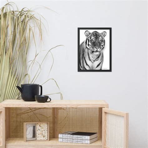 Tiger Painting Framed Poster Wildlife Art Tiger Wild Cats Etsy