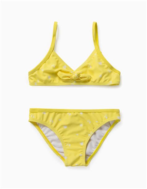 Bikini Estampado Para Niña Amarillo Zippy Online