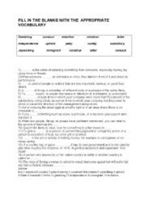 vocabulary worksheet  business english  answer key esl