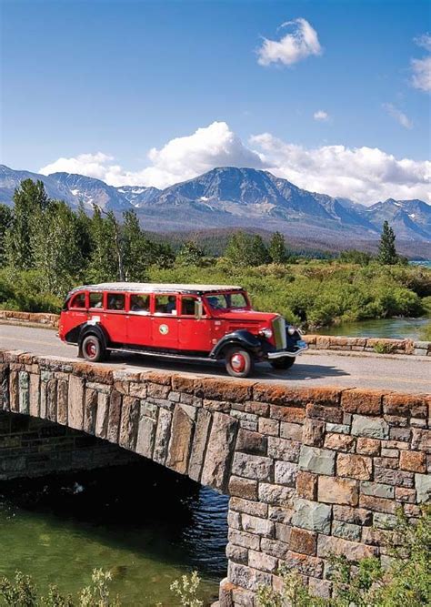 Historic Red Bus Tours Going To The Sun Road East Glacier Park