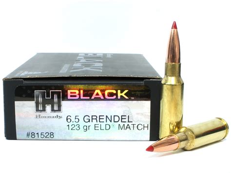 65 Grendel 123 Grain Eld Hornady Black Ammunition For Sale In Stock
