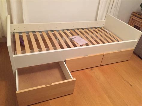 Spray painted with valspar spray paint. Ikea Brekke single bed frame with three wheeled underbed storage drawers | in Duddingston ...